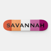 Aangepaste naam LGBTQ Rainbow Lesbian Pride Flag Skateboard (Horizontaal)