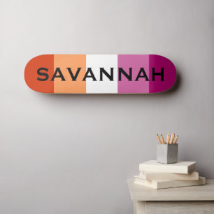 Aangepaste naam LGBTQ Rainbow Lesbian Pride Flag Skateboard