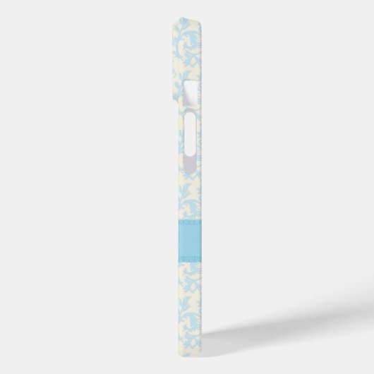 Aangepaste naam: licht blauw en crème Case-Mate iPhone case (Achterkant / Links)