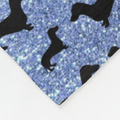 Aangepaste naam lichtblauwe glitter dachshunds fleece deken (Hoek)