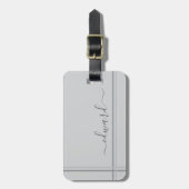 Aangepaste naam lichtgrijs bagagelabel (Voorkant verticaal)