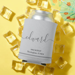 Aangepaste naam lichtgrijs blikjeskoeler