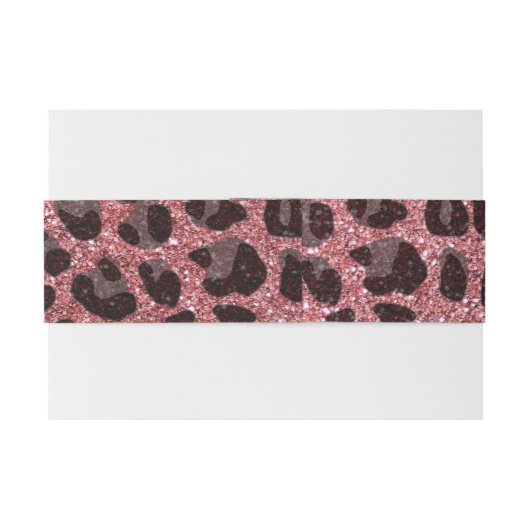 Aangepaste naam lichtroze glitter leopard print uitnodigingen wikkel (Achterkant Voorbeeld)