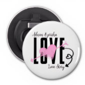 Aangepaste naam liefde speld knop button flesopener
