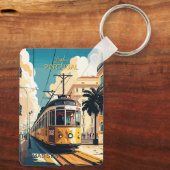 Aangepaste naam Lissabon Portugal Sleutelhanger (Achterkant)