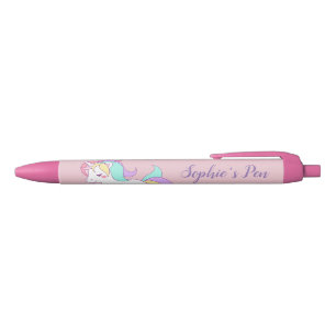 Aangepaste naam "Little Dreamweaver" Cute Unicorn Zwarte Inkt Pen