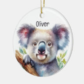 Aangepaste naam Little Koala Beer Australisch dier Keramisch Ornament (Links)