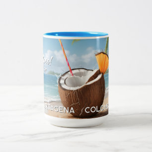 Aangepaste naam & locatie Coco Loco Tweekleurige Koffiemok