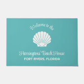 Aangepaste naam, locatie en kleur Seashell Deurmat (Voorkant)