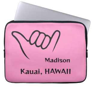 Aangepaste naam, locatie en kleur Shaka Laptop Sleeve