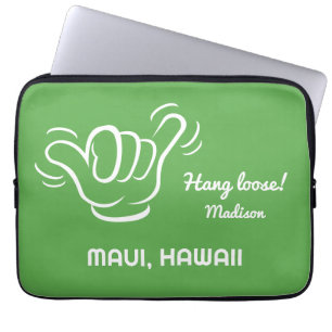Aangepaste naam, locatie en kleur Shaka Laptop Sleeve