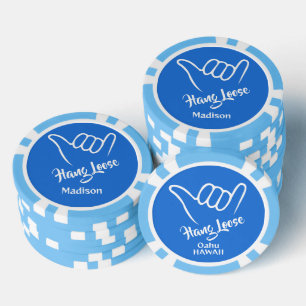 Aangepaste naam, locatie en kleur Shaka Poker Chips