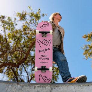 Aangepaste naam, locatie en kleur Shaka Skateboard