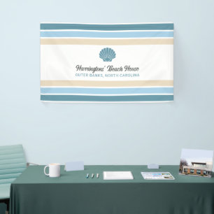 Aangepaste Naam & Locatie Strandhuis Spandoek