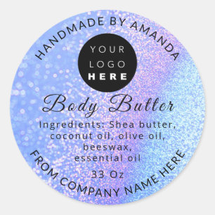 Aangepaste naam Logo Butter Cosmetics Holograf P Ronde Sticker
