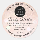 Aangepaste naam Logo Butter Cosmetics Holograf P Ronde Sticker (Voorkant)