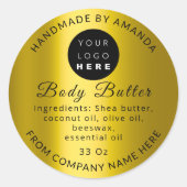 Aangepaste naam Logo Butter Cosmetics Mustard Ronde Sticker (Voorkant)