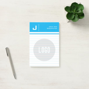 Aangepaste naam & Logo Clean Simple Minimalist Azu Post-it® Notes