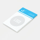 Aangepaste naam & Logo Clean Simple Minimalist Azu Post-it® Notes (Schuin)
