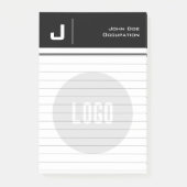 Aangepaste naam & Logo Clean Simple Minimalist Bla Post-it® Notes (Voorkant)