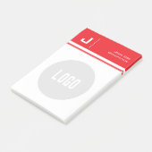Aangepaste naam & Logo Clean Simple Minimalist Red Post-it® Notes (Schuin)