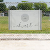 Aangepaste naam & logo Eenvoudig grijs Spandoek (Insitu)