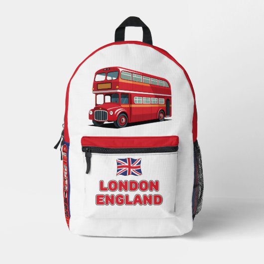 Aangepaste naam Londen Engeland Bedrukte Rugzak (Voorkant)