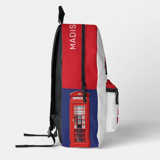 Aangepaste naam Londen Engeland Bedrukte Rugzak (Links)