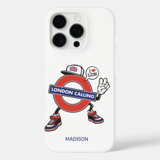 Aangepaste naam London Calling Case-Mate iPhone Case (Achterkant)