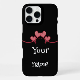 Aangepaste naam love Heart telefoonhoes iPhone 16 Pro Max Hoesje