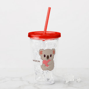 Aangepaste naam Love Koala Acryl Drinkbeker