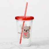 Aangepaste naam Love Koala Acryl Drinkbeker (Achterkant)