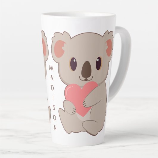 Aangepaste naam Love Koala Latte Mok (Rechterhoek)