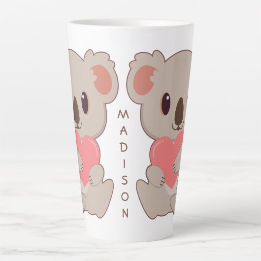 Aangepaste naam Love Koala Latte Mok (Voorkant)