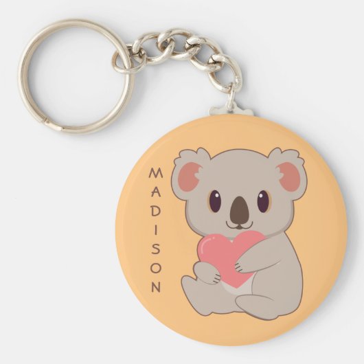 Aangepaste naam Love Koala Sleutelhanger (Voorkant)
