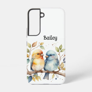 Aangepaste Naam Lovebirds Wildlife Natuur Animal A Samsung Galaxy Hoesje