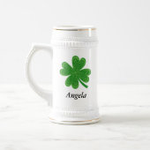 Aangepaste naam Lucky 4 Leaf Clover St. Patrick's  Bierpul (Links)
