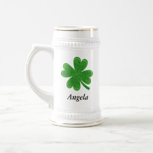 Aangepaste naam Lucky 4 Leaf Clover St. Patrick's  Bierpul