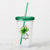Aangepaste naam Lucky Clover St. Patrick's Day Acryl Drinkbeker (Achterkant)