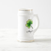 Aangepaste naam Lucky Clover St. Patrick's Day Bierpul (Voorkant rechts)