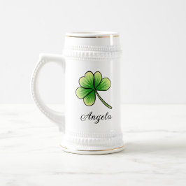 Aangepaste naam Lucky Clover St. Patrick's Day Bierpul