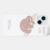 Aangepaste naam Luiaard Leven Case-Mate iPhone Case (Achterkant (horizontaal))