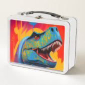 Aangepaste naam Lunch Box, Kleurrijke T-Rex Dinosa (Voorkant)