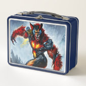 Aangepaste naam lunchbox, kleurrijk waren Wolf Hal (Voorkant)