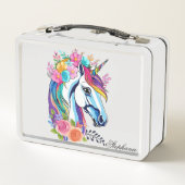 Aangepaste naam Lunchbox, Unieke Eenhoorn Design F (Achterkant)