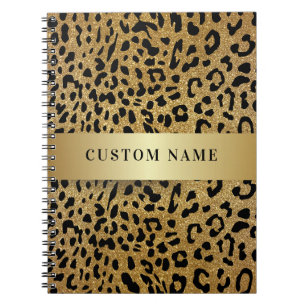 Aangepaste Naam Luxe Luipaard Dierenprint Notitieboek