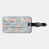 Aangepaste naam Macaw en Hibiscus Pattern Bagagelabel (Achterkant horizontaal)