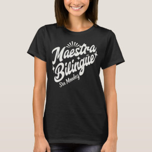 Aangepaste naam Maestra Bilingüe Spaanse leraar T-shirt