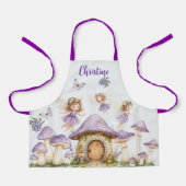 Aangepaste Naam Magic Fairies Paarse Tuin Schort (Voorkant)