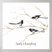 Aangepaste naam Magpie Bird Family is alles Poster (Voorkant)